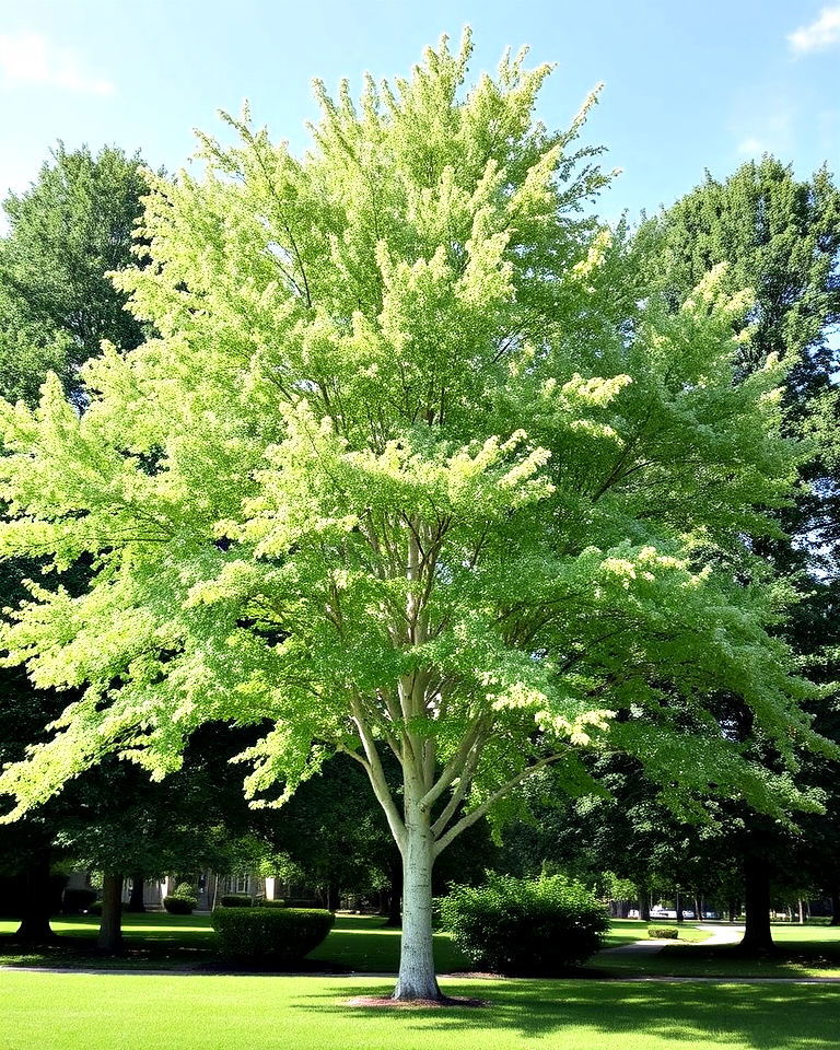 silver maple captivates with its pale bark and fast growing nature - 15 Trees With White Bark