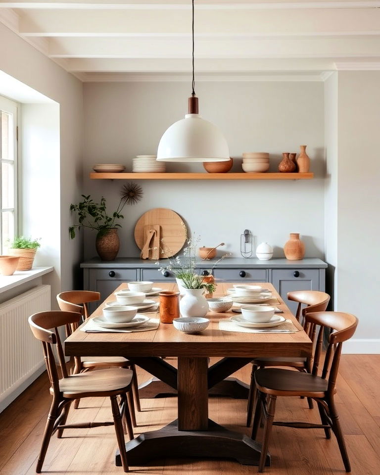 simple earthenware dishes cottagecore dining room - 40 Cottagecore Dining Room Ideas