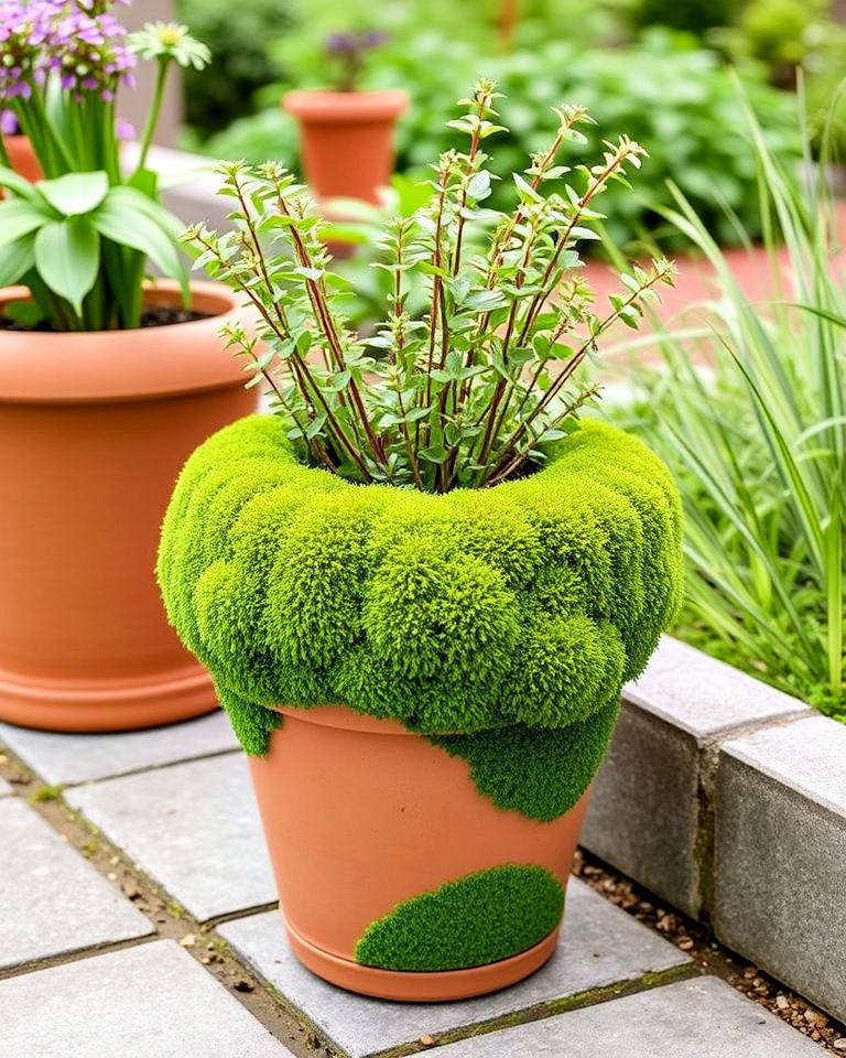 simple pots into standout garden accents - 15 Moss Garden Ideas