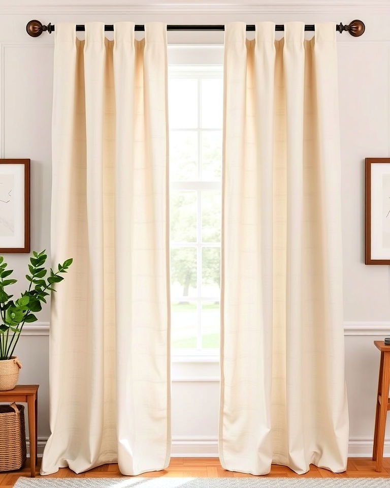simple tab top curtains simple tab top curtains - 25 Farmhouse Curtain Ideas