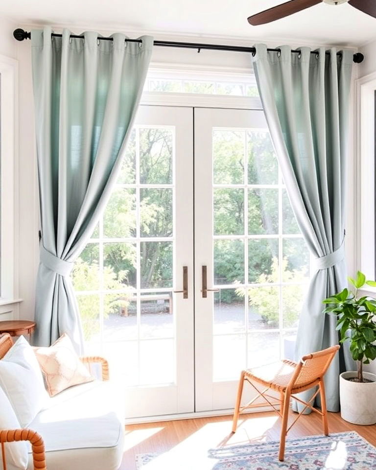 simple tie back sunroom curtains - 20 Sunroom Curtain Ideas