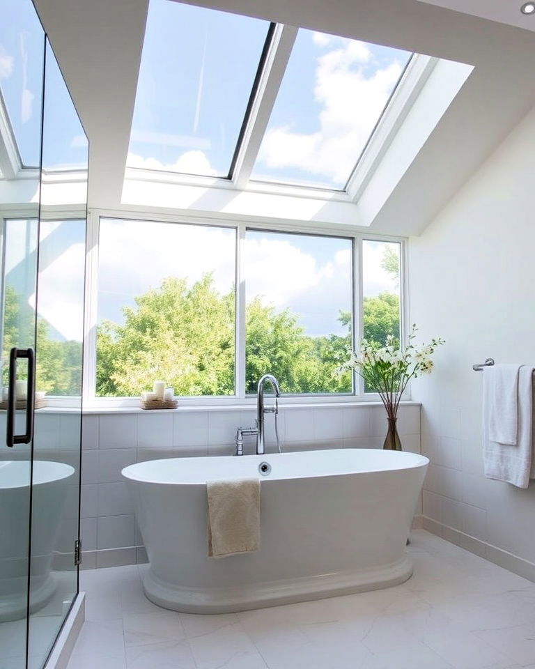 skylight serenity above the bathtub or shower - 30 Dream Bathroom Ideas
