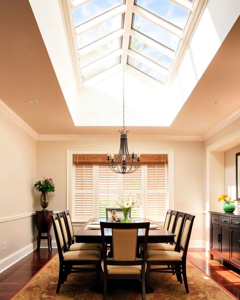 skylight windows for dining room - 20 Dining Room Window Ideas