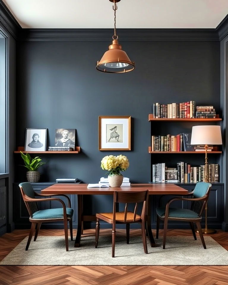 slate blue dark academia wall color - 15 Dark Academia Wall Colors