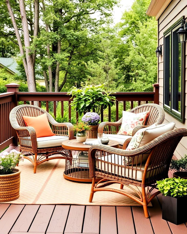 sleek modern wicker armchairs - 20 Deck Seating Ideas