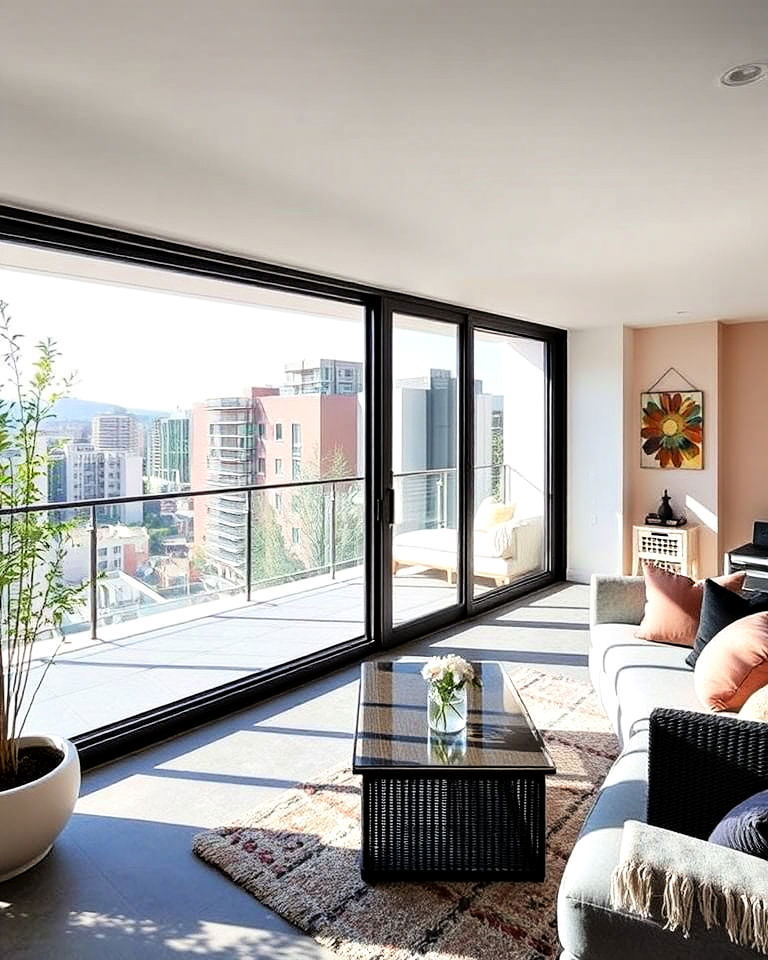 sliding glass doors to balcony - 20 Glass Balcony Design Ideas