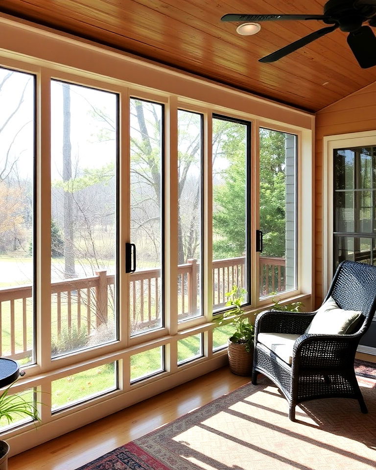 sliding glass windows for enclosed porch - 15 Enclosed Porch Ideas With Windows