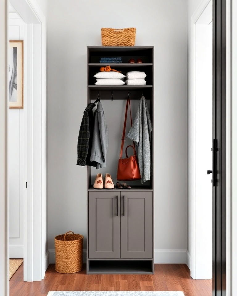 slim storage cabinets for narrow entryway - 15 Minimalist Entryway Ideas