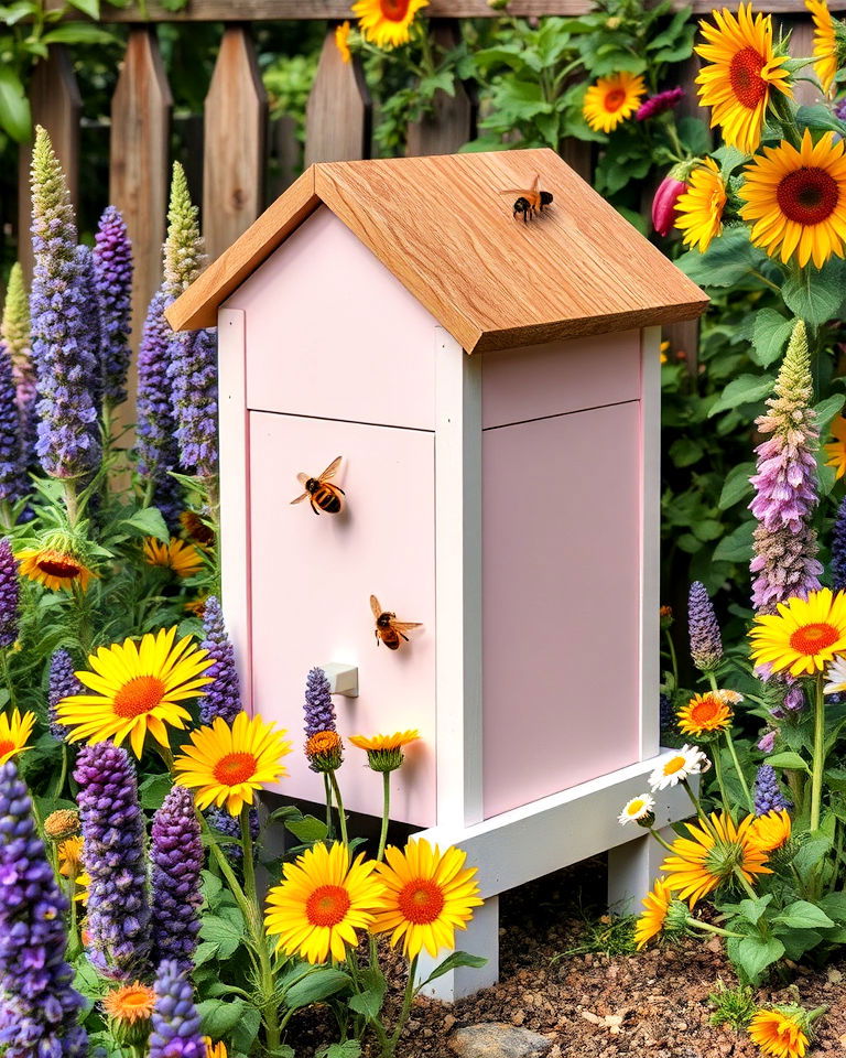 small beehive into garden - 15 Cottagecore Garden Ideas