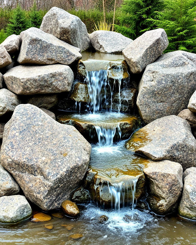 small falls over granite boulders - 15 Waterfall With Rocks