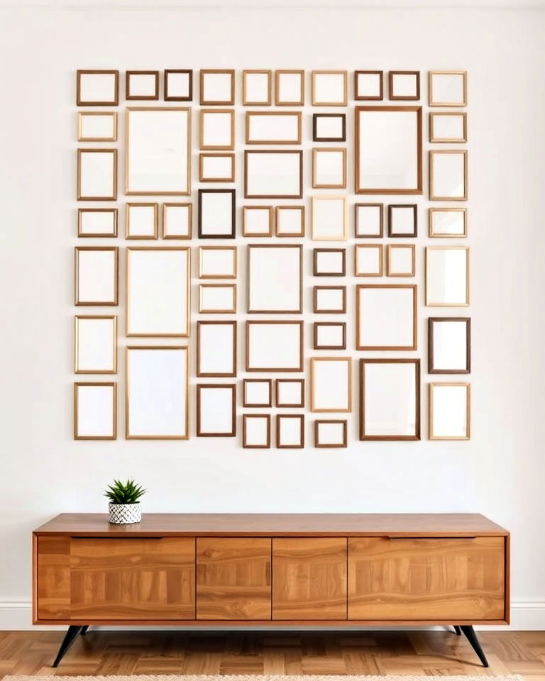 small mirror grid design a gallery wall - 25 Mirror Gallery Wall Ideas