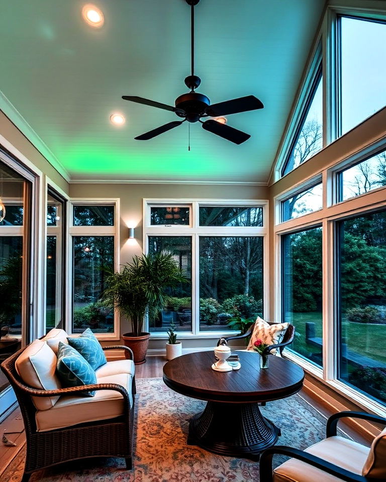 smart lighting systems for convenience - 15 Sunroom Lighting Ideas