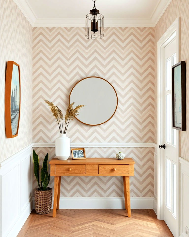 soft chevron wallpaper patterns - 30 Entryway Wallpaper Ideas