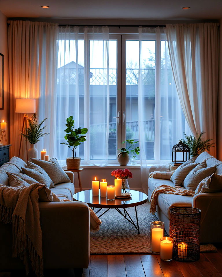 soft lighting and candles living room - 15 Friends Living Room Ideas