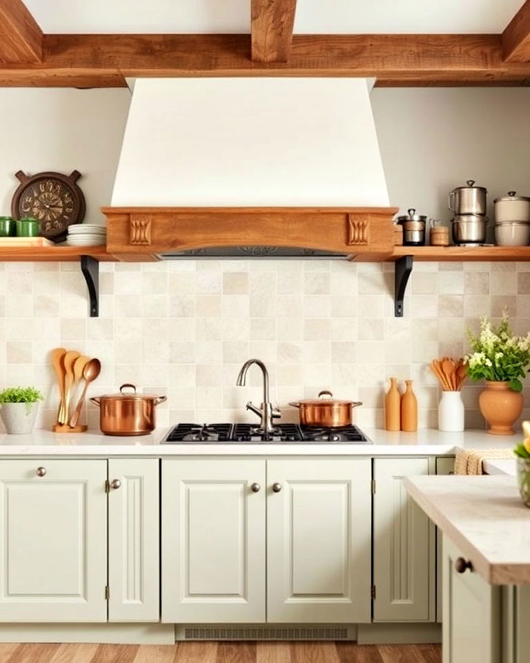 soft pastel tiles for subtle charm - 15 French Country Kitchen Backsplash Ideas