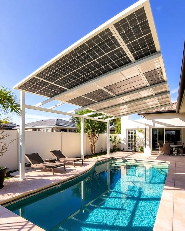 solar panel pool canopy solar panel pool canopy - 20 Pool Canopy Ideas