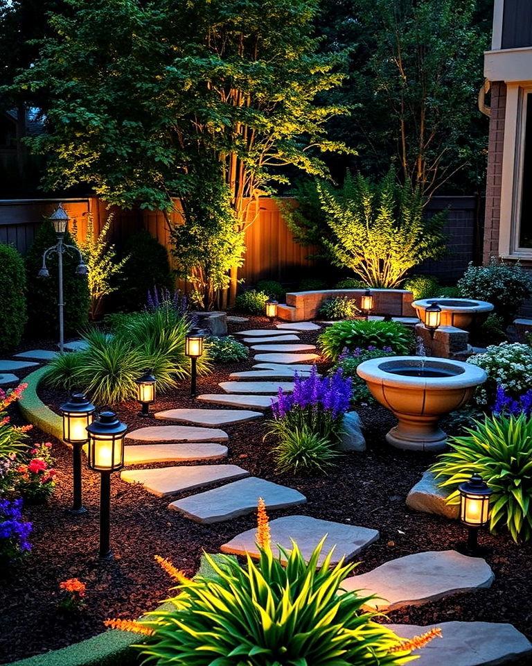 solar powered lighting landscapes - 15 Full Sun Landscaping Ideas