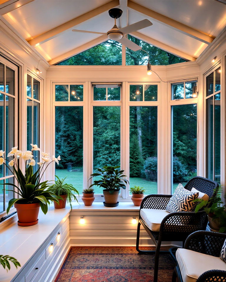 solar powered lights for sustainability - 15 Sunroom Lighting Ideas