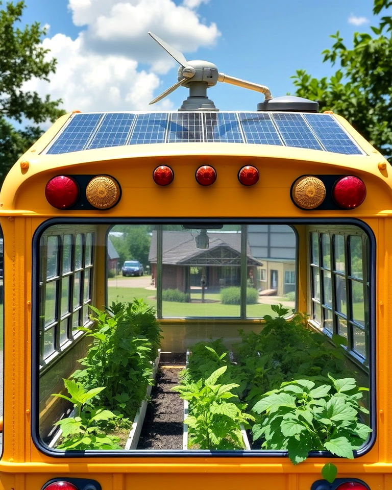 solar powered ventilation system - 15 School Bus Greenhouse Ideas