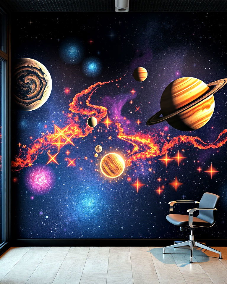 space and galaxy wall murals - 30 Office Wall Murals