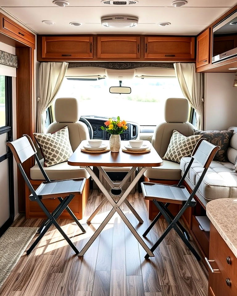 space saving foldable dining table - 25 Rv Decorating Ideas