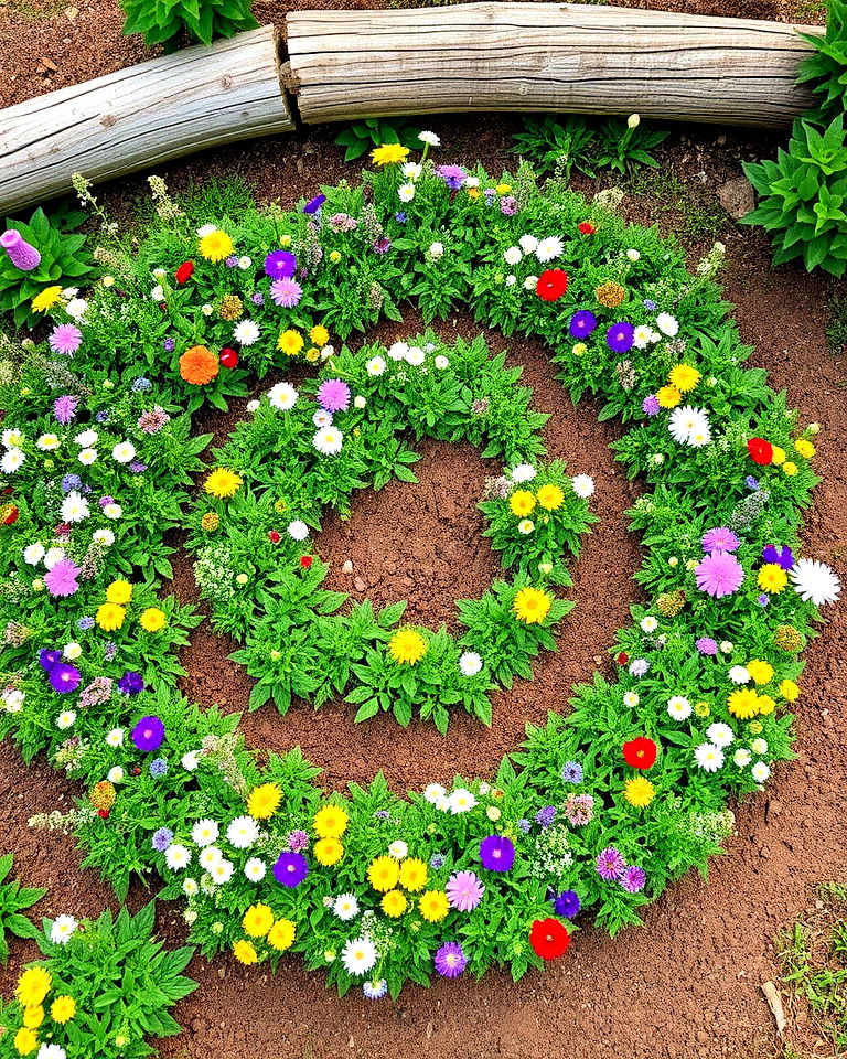 spiral garden with native wildflowers - 25 Spiral Garden Design Ideas