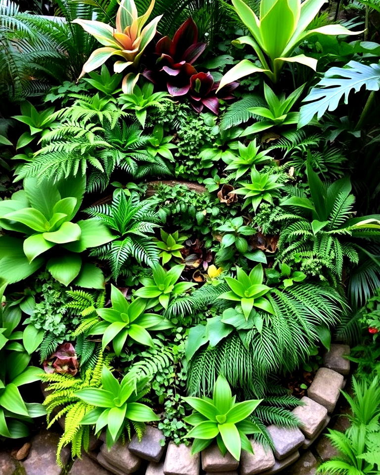 spiral garden with tropical plants - 25 Spiral Garden Design Ideas