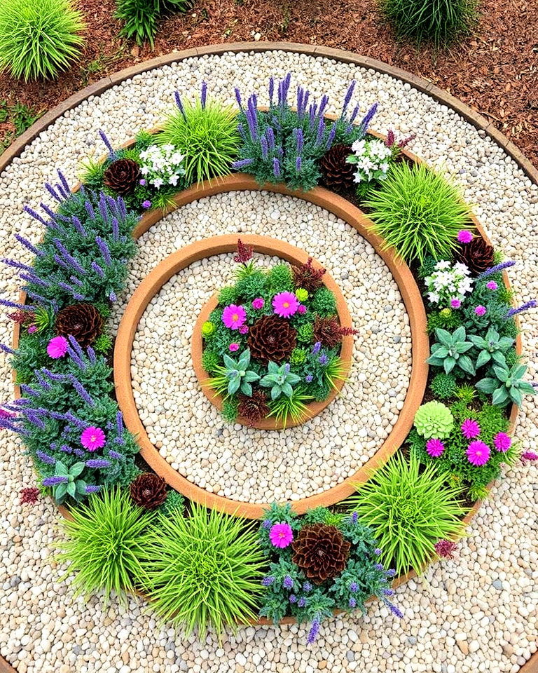 spiral garden with water wise plants - 25 Spiral Garden Design Ideas