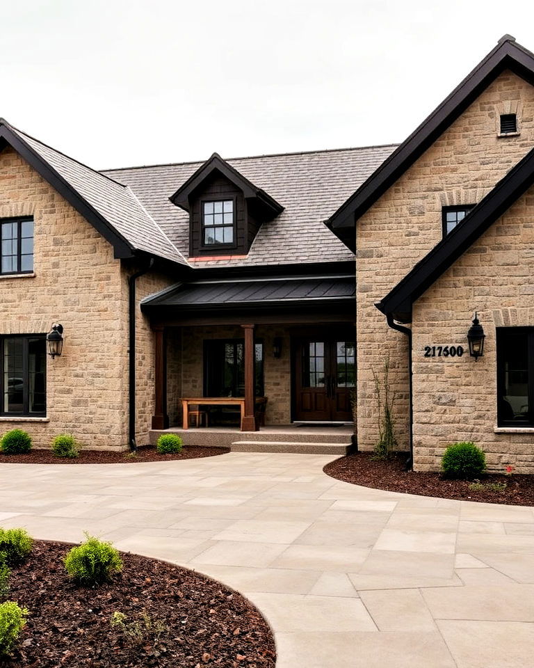 split faced stone for a rugged exterior look - 25 Types of Exterior House Stone