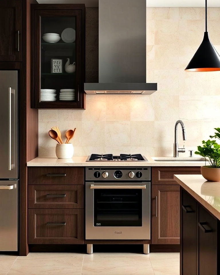 split faced travertine tiles backsplash - 15 Travertine Kitchen Backsplash Ideas