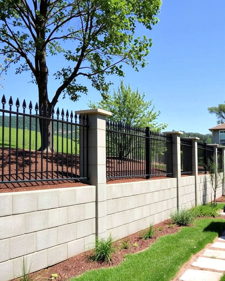 split level concrete fencing split level concrete fencing - 15 Concrete Block Fence Ideas