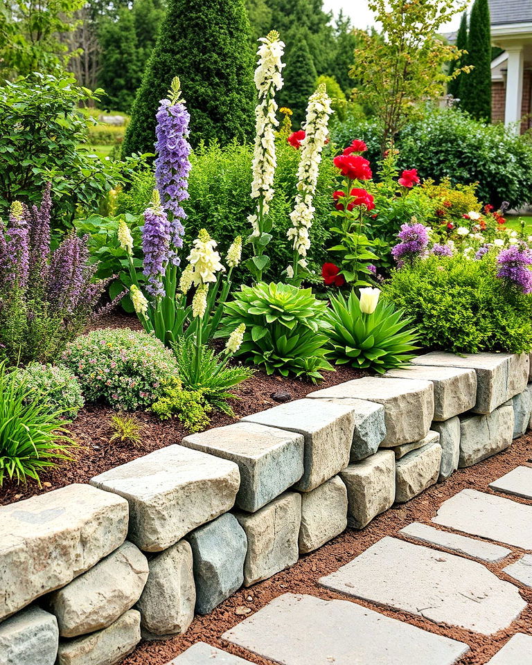 split stone garden edging - 25 Stone Garden Edging Ideas