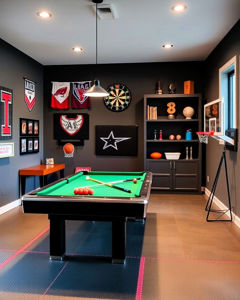sports enthusiasts loft game room - 20 Loft Game Room Ideas