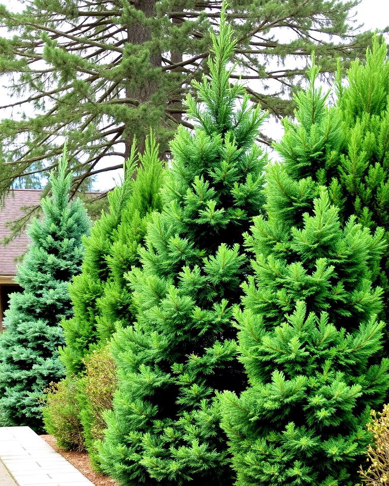 spruce trees for winter interest - 25 Front Yard Evergreen Landscaping Ideas