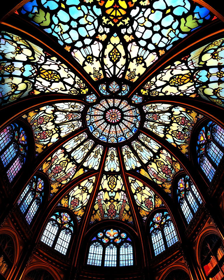 stained glass illusion ceiling mural - 25 Ceiling Murals