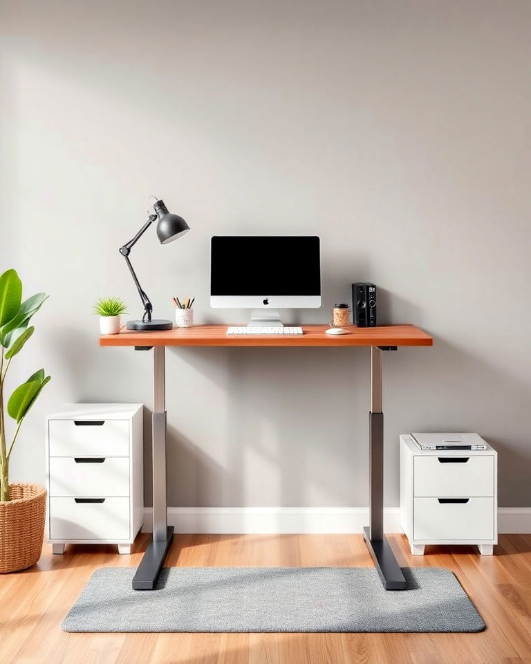standing desk enhance ergonomics home office - 25 Contemporary Home Office Ideas