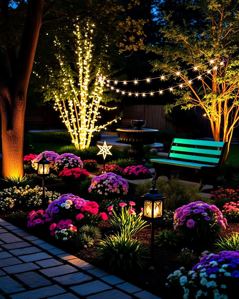 starry night lighting memorial garden - 30 Memorial Garden Ideas