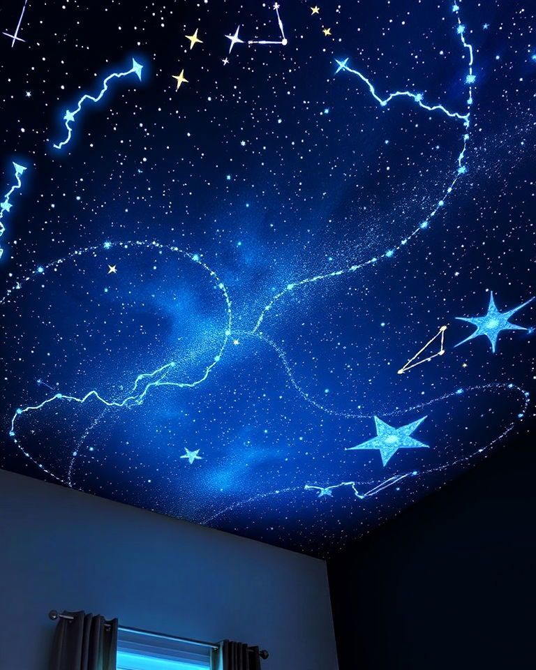 starry night sky mural - 25 Ceiling Murals