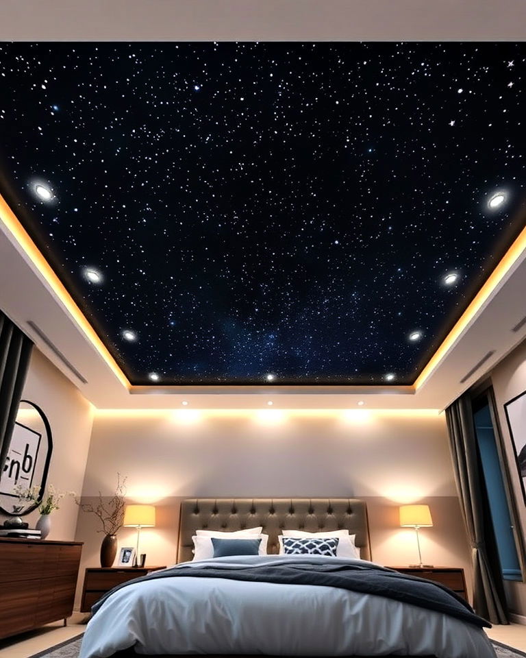 starry sky ceiling for bedroom - 25 Pop Ceiling Design Ideas