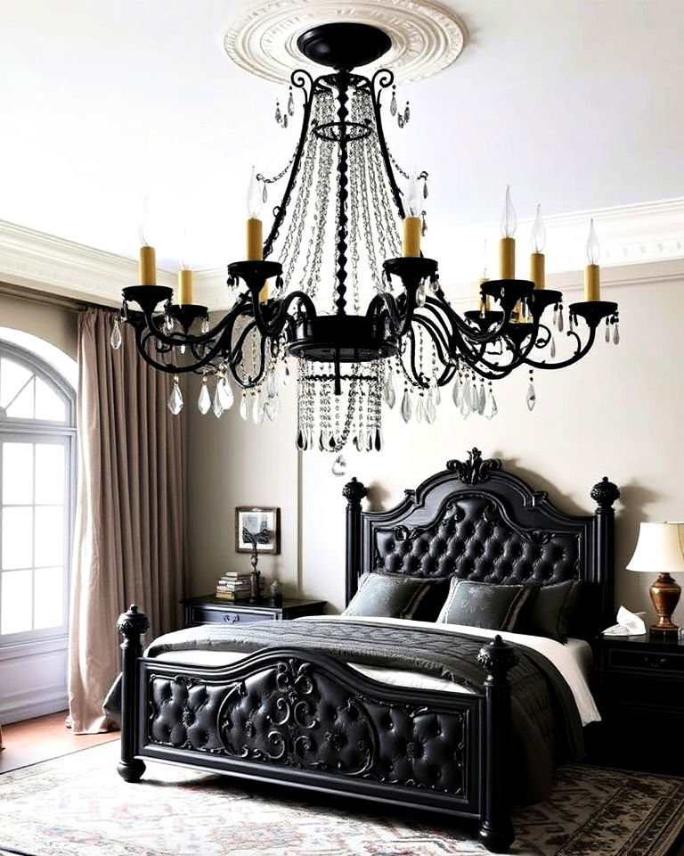 statement chandelier whimsigoth bedroom - 20 Whimsigoth Bedroom Ideas