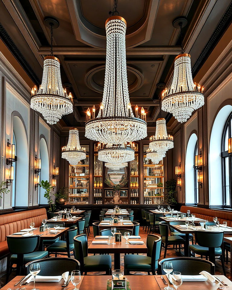 statement chandeliers italian restaurant - 25 Italian Restaurant Decor Ideas