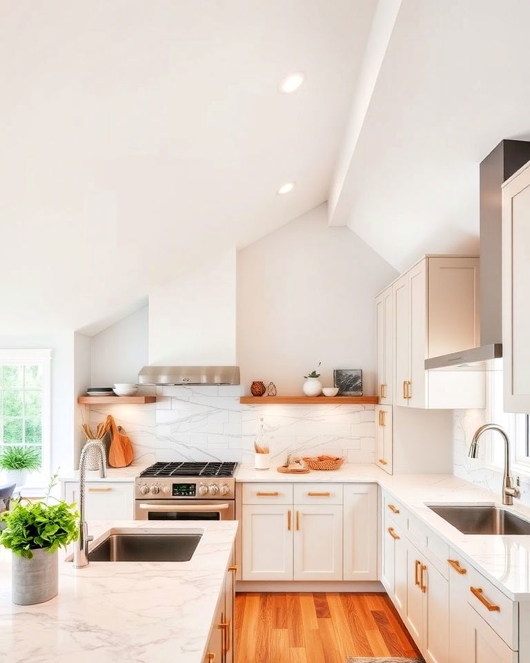 statement kitchen backsplash - 15 Sloped Ceiling Kitchen Ideas