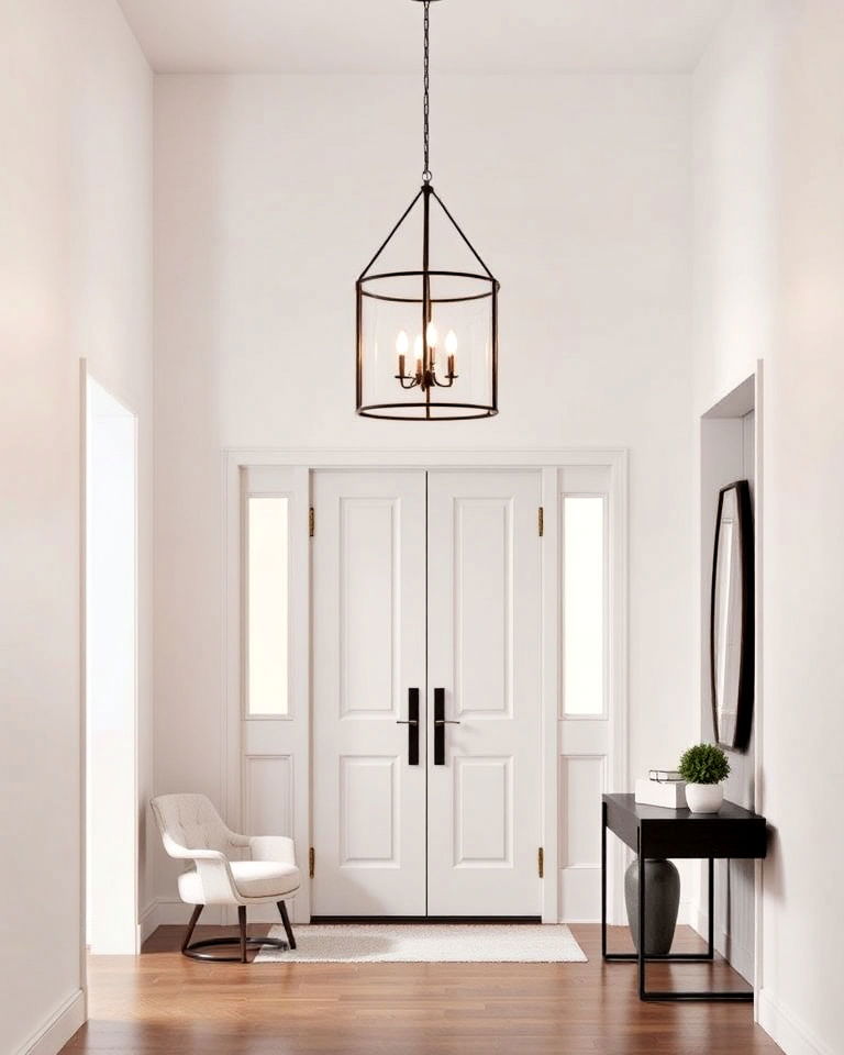 statement lighting fixtures for a minimalist entryway - 15 Minimalist Entryway Ideas