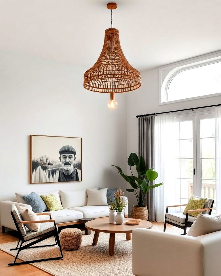 statement lighting for minimalist modern living room - 20 Minimalist Modern Boho Living Room Ideas