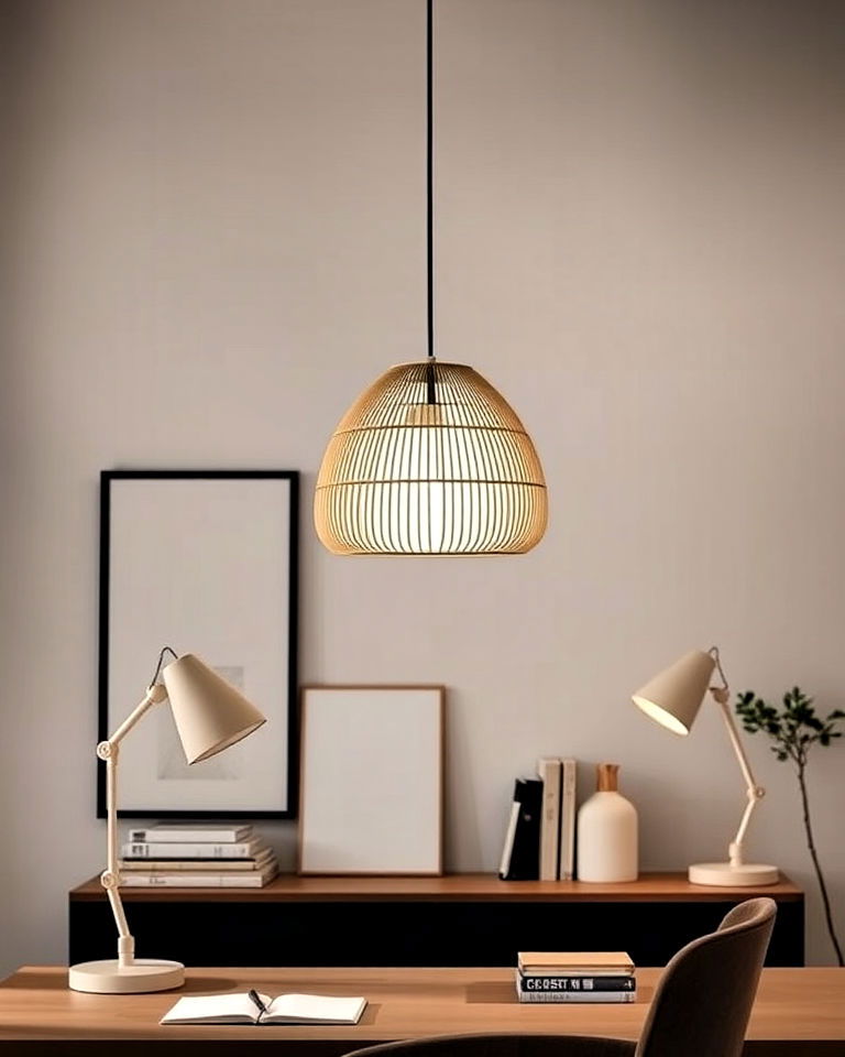 statement lighting with a scandinavian twist statement lighting with a scandinavian twist - 25 Japandi Home Office Ideas