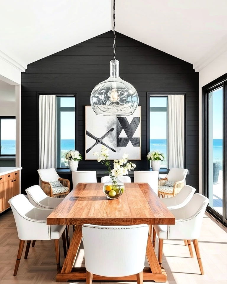 statement pendant lights beach house interior - 30 Beach House Interior Design Ideas