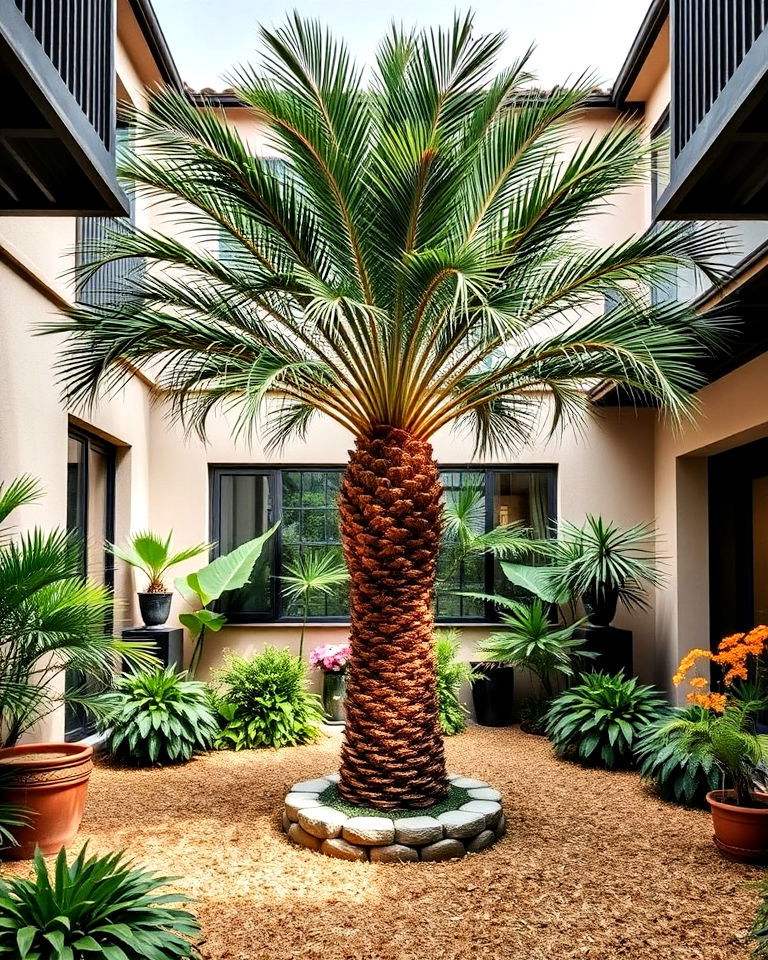 statement plant in courtyards - 15 Pine Straw Landscaping Ideas