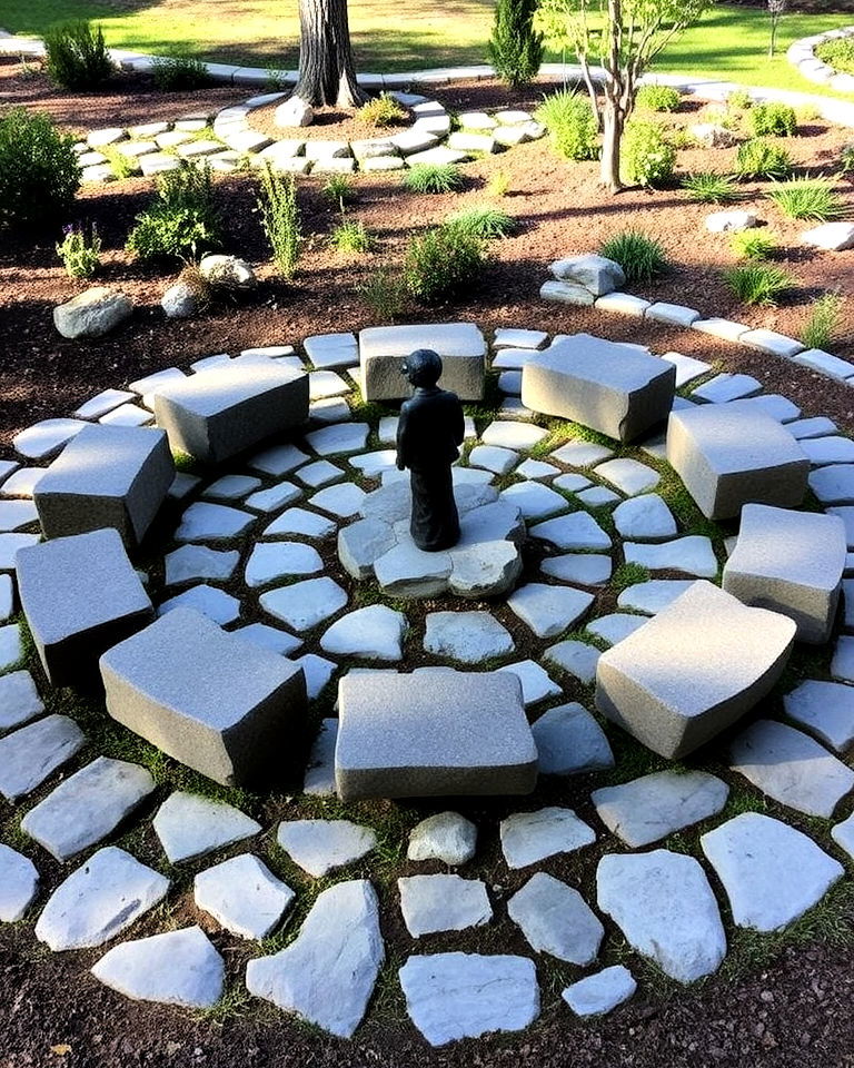 stone circle gathering space - 30 Memorial Garden Ideas