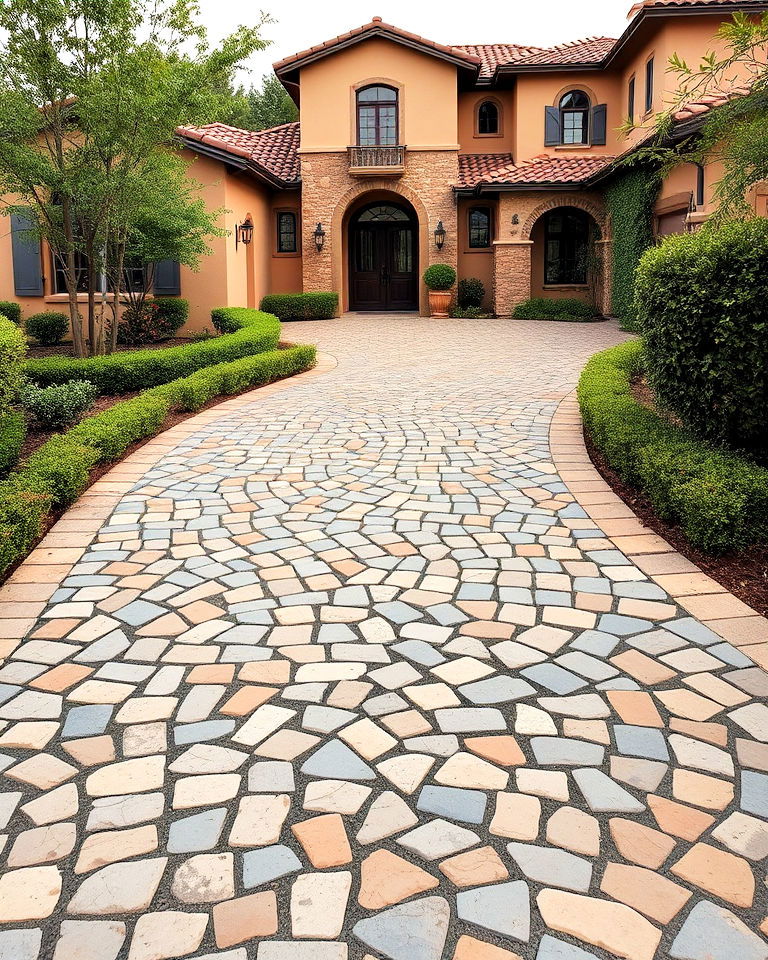 stone driveways to mediterranean style home - 25 Mediterranean House Exterior Ideas
