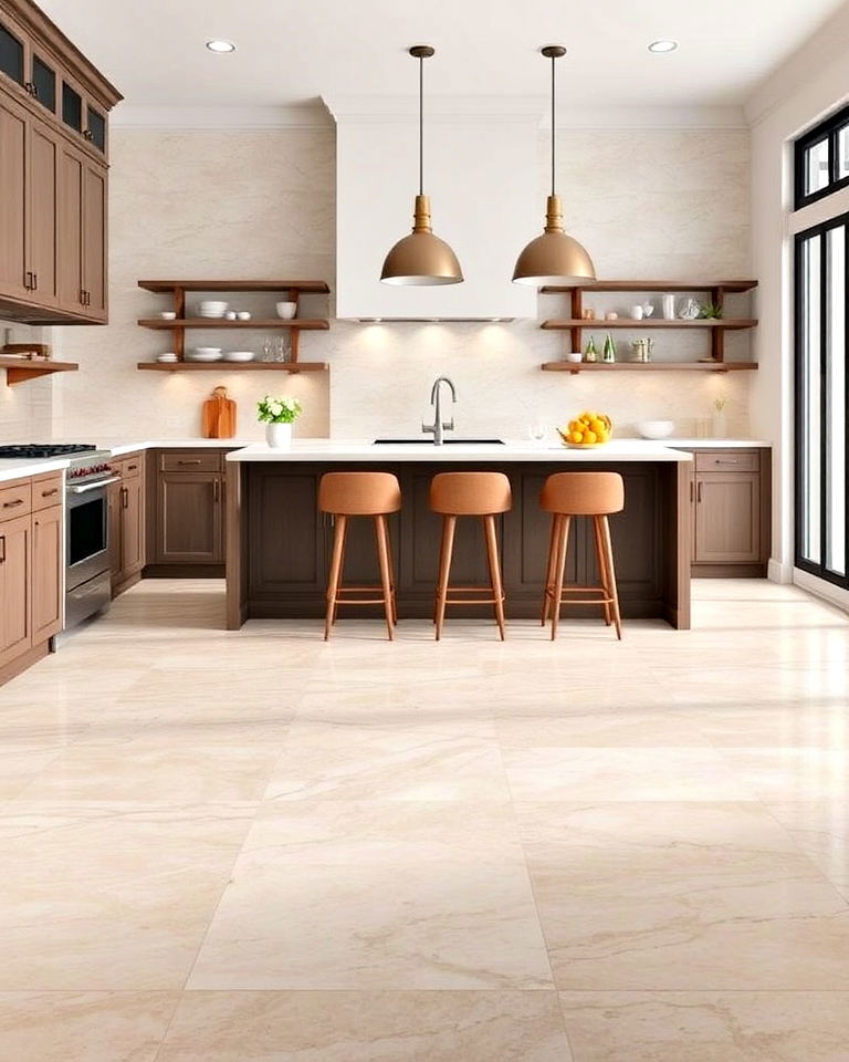 stone look vinyl flooring for kitchen - 25 Vinyl Kitchen Flooring Ideas